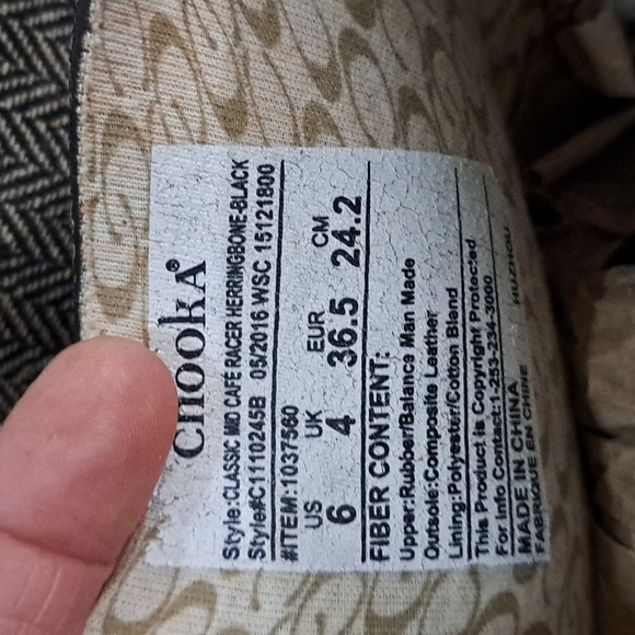 Chooka mid calf "racer" boots - 6 - herringbone and black rubber - snow rain - Picture 8 of 9